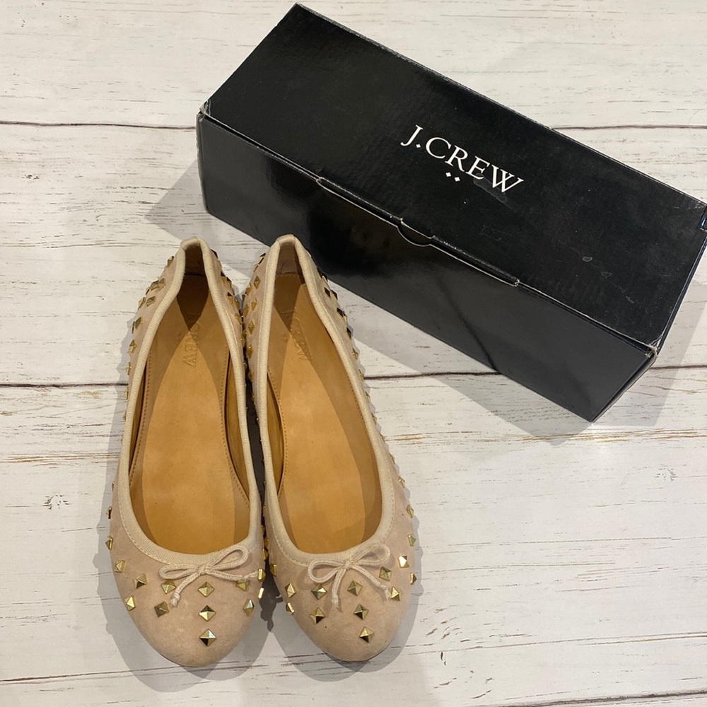 J.Crew suede studded ballet flat
